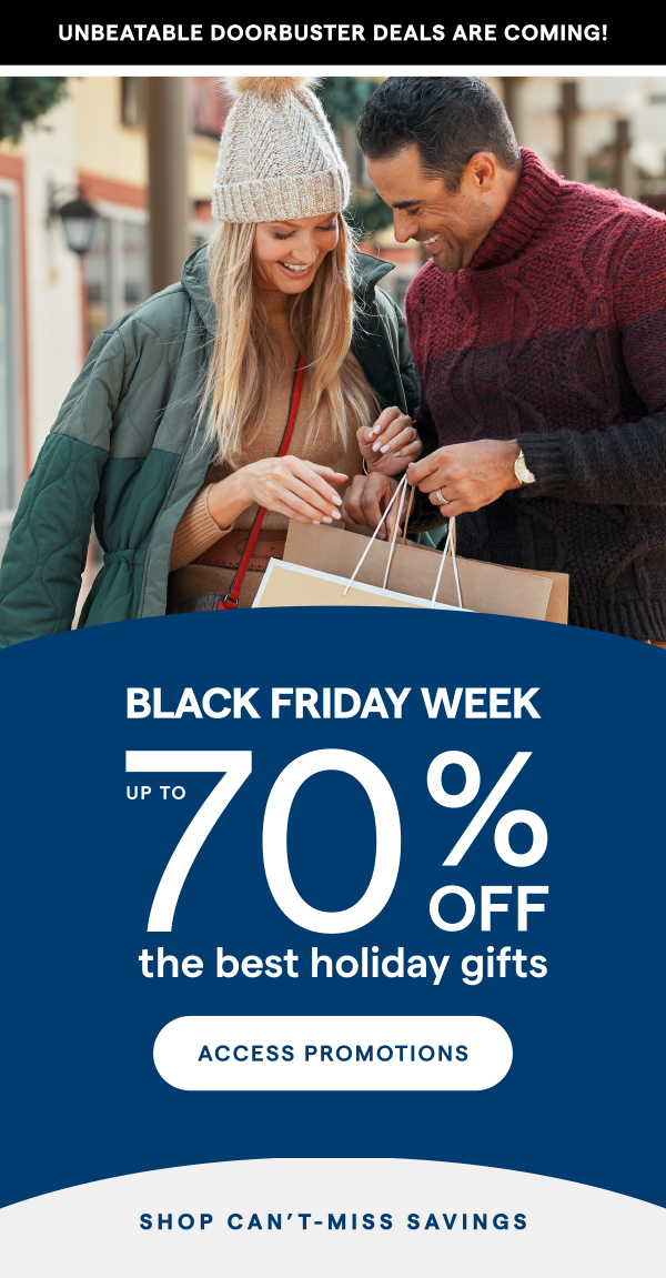 Up to 70% Off Black Friday Week! ACCESS PROMOS > 