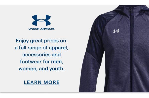 Under Armour. Enjoy great prices on a full range of apparel, accessories and footwear for men, women, and youth.