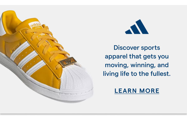 adidas. Discover sports apparel that gets you moving, winning, and living life to the fullest.