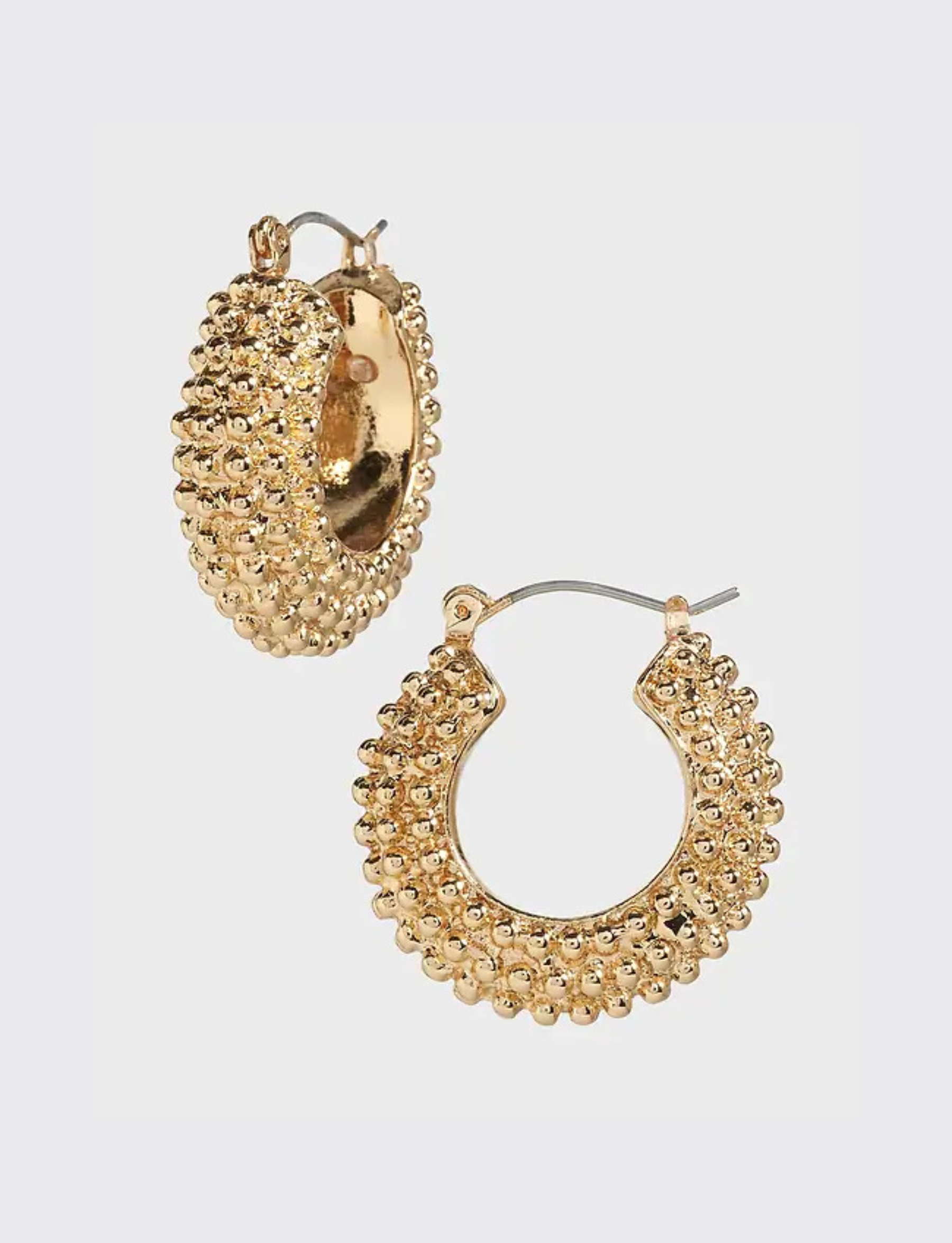 Thick Textured Hoop Earrings