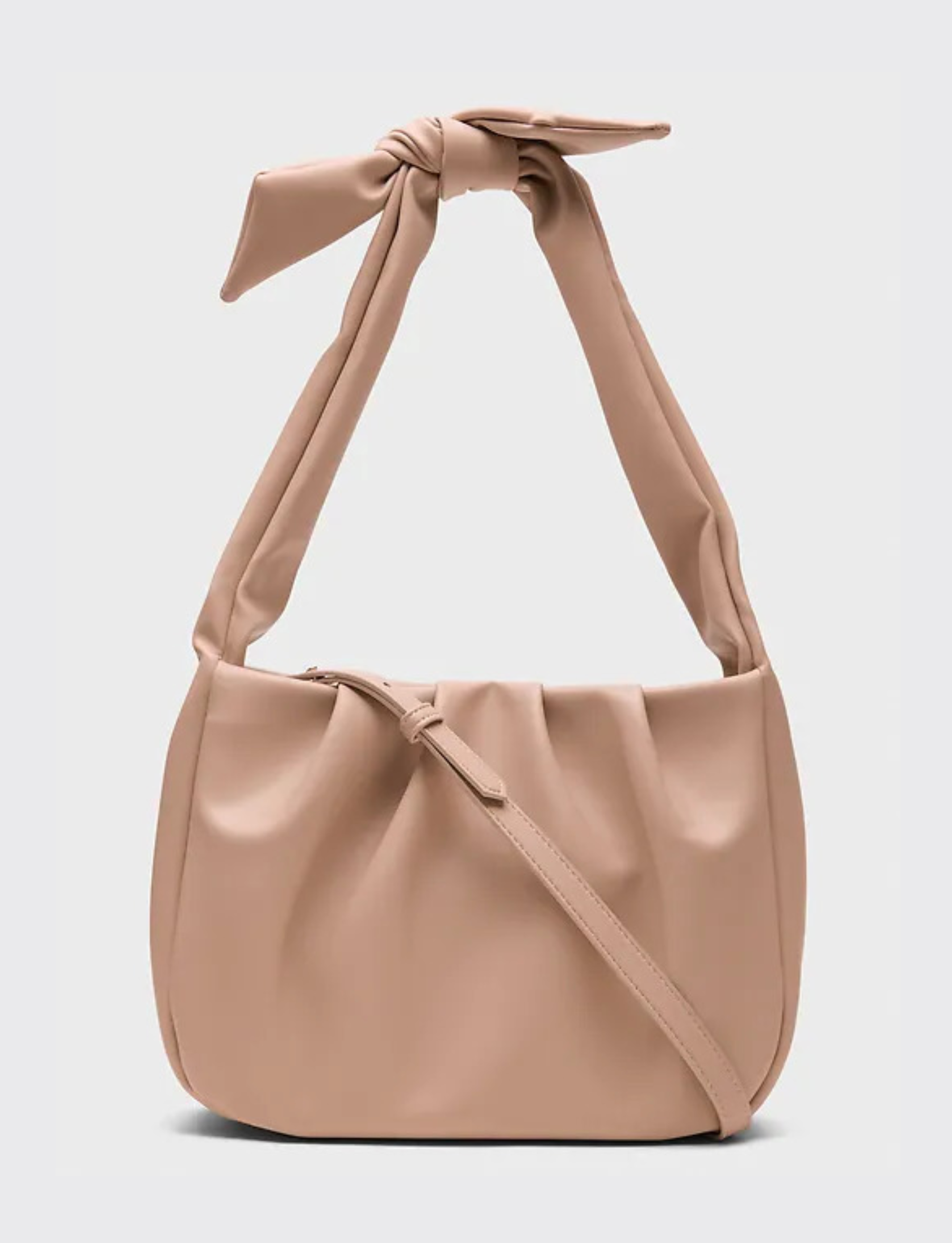 Soft Tie Strap Shoulder Bag - Blush